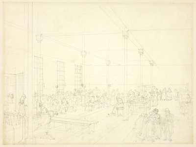 Étude pour la maison de travail, paroisse de St. James, du Microcosme de Londres - Augustus Charles Pugin