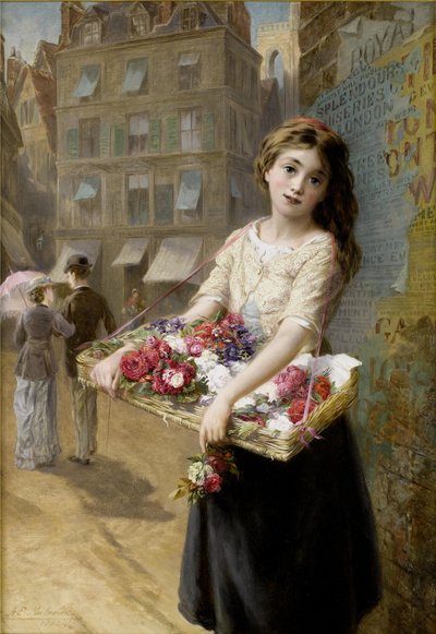 Un vendeur de fleurs dans la rue - Augustus Edwin Mulready
