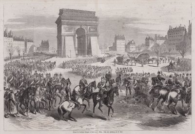 Troupes allemandes entrant à Paris après la fin de la guerre franco-prussienne - Augustus J. Beck