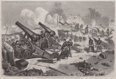 Batterie de siège prussienne dans le parc de Le Raincy pendant le siège de Paris, guerre franco-prussienne - Augustus J. Beck