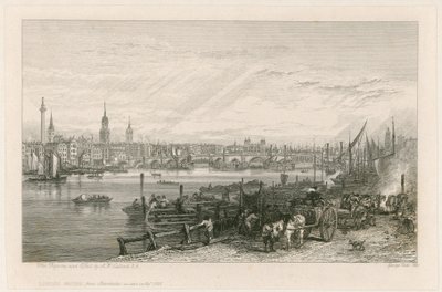 Construction du nouveau pont de Londres, 1826 - Augustus Wall Callcott
