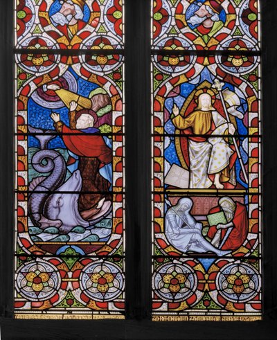 Types et Anti-types : Jonas et la Baleine, et le Christ ressuscité (détail) - Augustus Welby Northmore Pugin
