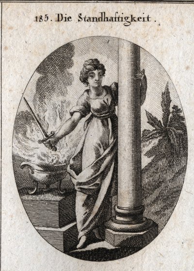 Allégorie de la constance. Elle tient une épée au-dessus d