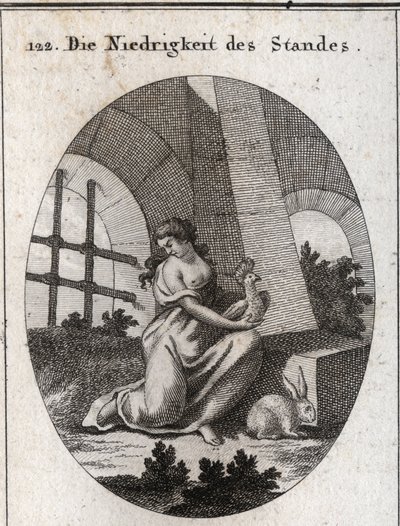 Allégorie de la bassesse (ou abjection). Ses attributs sont la huppe qui se nourrit d