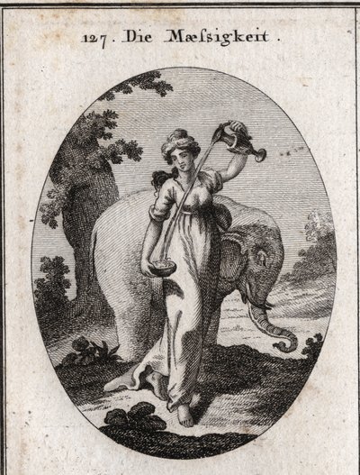 Allégorie de la tempérance. Ses attributs sont l