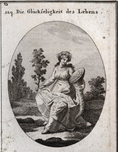 Allégorie de la prospérité de la vie, richement vêtue et couronnée de raisins et d