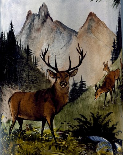 Cerf dans la prairie, détail d