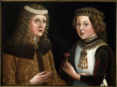 Portrait de Ladislas Posthume, roi de Bohême, de Hongrie et de Croatie, avec sa fiancée Magdalena de Valois - Austrian School