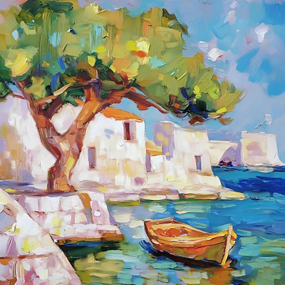 Un bateau au bord de la mer - Avanesova Elena
