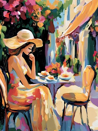 Un après-midi coloré au café - Avanesova Elena