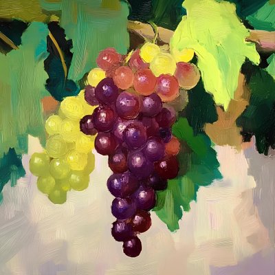 Nature morte aux raisins colorés - Avanesova Elena