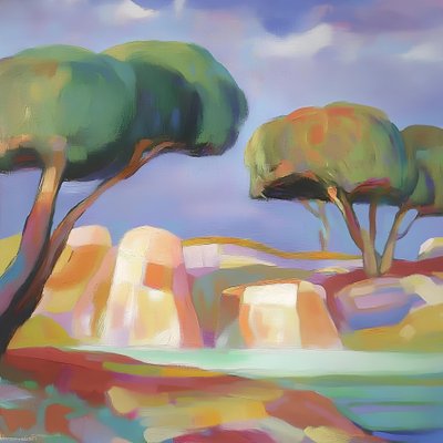 Paysage serein et coloré - Avanesova Elena