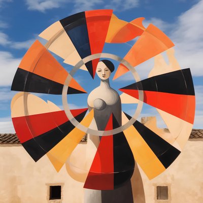 Femme élégante et ciel géométrique - Avanesova Elena
