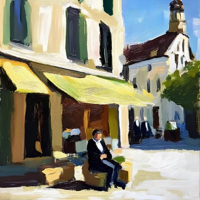 Un homme au Sunny Café - Avanesova Elena