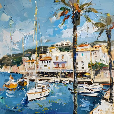 Vue sur le port méditerranéen - Avanesova Elena