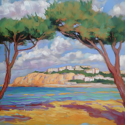 Pine Trees : Vue sur la côte - Avanesova Elena