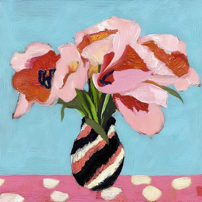 Nature morte aux tulipes roses - Avanesova Elena