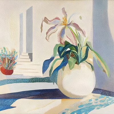 Lys en pot et marches - Avanesova Elena