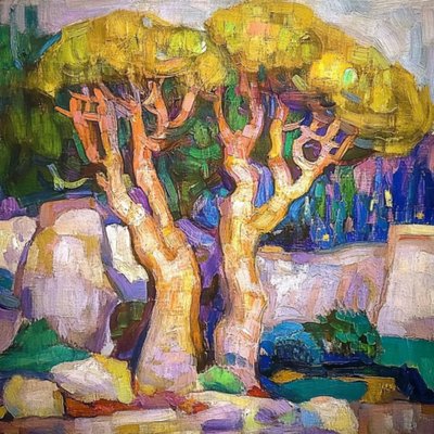 Des arbres aux couleurs vives - Avanesova Elena