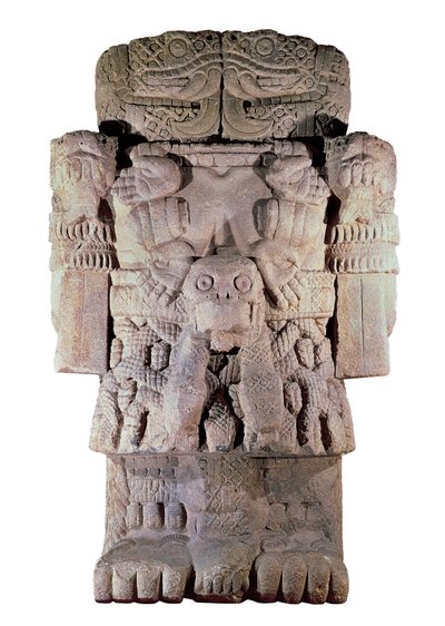 Civilisation aztèque : statue en pierre de la déesse de la Terre, de la Création et de la Mort Coatlicue - Aztec Aztec