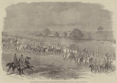 La revue des volontaires, Sa Majesté et son état-major passant en revue les lignes - B. Clayton