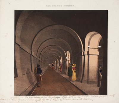 Le tunnel de la Tamise, gravé par J.D. Harding, vers 1835 - B. after Dixie