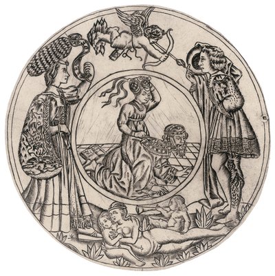 Aristote et Phyllis, entourés d
