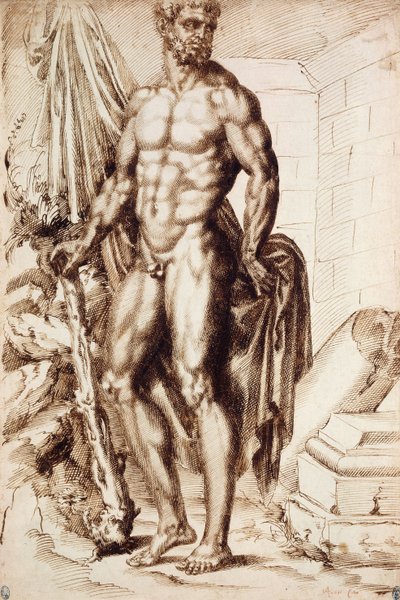 Hercule tourné vers la gauche, s