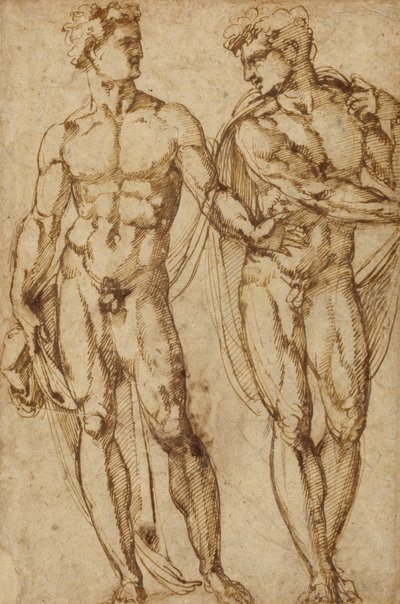 Étude de deux hommes (recto) ; Étude de la tête d