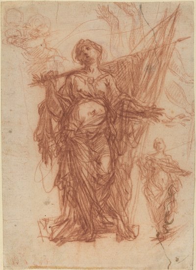 Sainte femme portant une bannière (recto) - Baldassare Franceschini