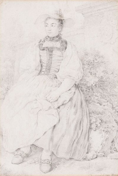 Fille en costume traditionnel bernois. - Balthasar Anton Dunker