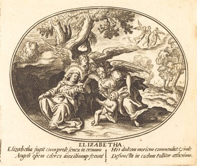 La fuite de Sainte Élisabeth avec le jeune Saint Jean - Balthasar Moncornet