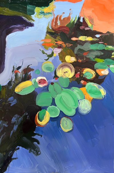 what lies beneath, 2024, huile sur panneau - Barbara Hoogeweegen