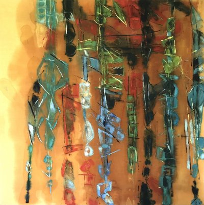 Colonnes abstraites colorées - Barbara Piatti
