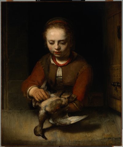 Jeune Fille Plumant un Canard, c.1650 - Barent Fabritius