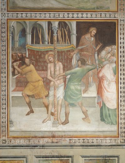 Scène du Nouveau Testament : Flagellation du Christ - Barna da Siena