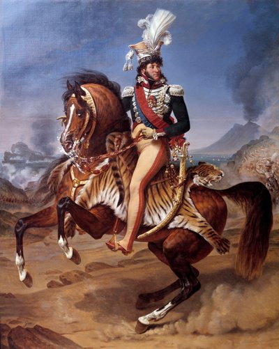 Portrait équestre de Joachim Murat, roi de Naples à Naples avec vue sur le Vésuve - Baron Antoine Jean Gros