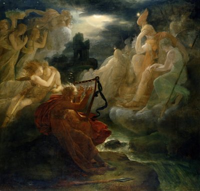 Sur la rive de la Lora, Ossian invoque un esprit avec le son de sa harpe, c.1811 - Baron François Pascal Simon Gérard