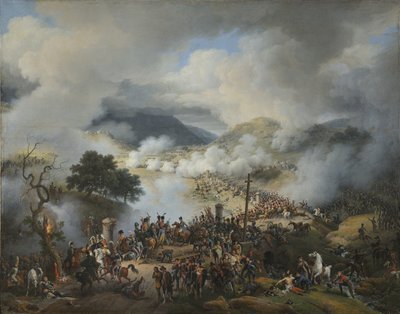 French: Bataille du col de Somo Sierra en Castille, le 30 novembre 1808 Battle of Somo Sierra, November 30, 1808 - Baron Lejeune Louis François