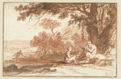 Paysage avec la nymphe Corsica et le satyre - Bartholomeus Breenbergh