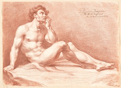 Nu masculin assis, vu de côté (1er prix 1788) - Bartholomeus Ziesenis