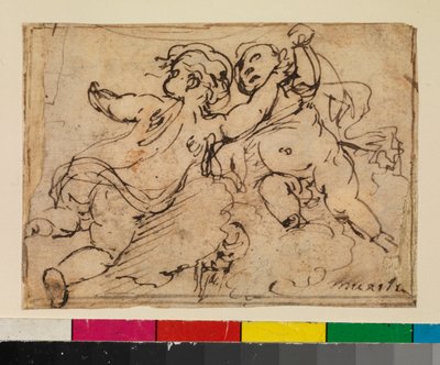 Deux putti sur des nuages, 1675-79 - Bartolomé Esteban Murillo