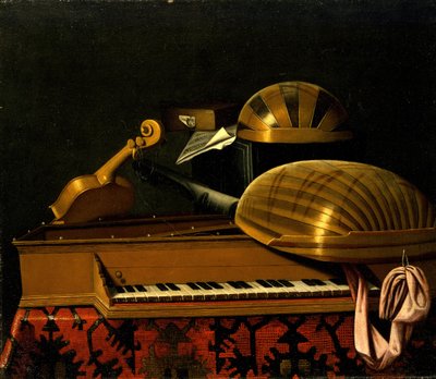 Nature morte avec instruments de musique et livres, milieu du 17e siècle - Bartolomeo Bettera