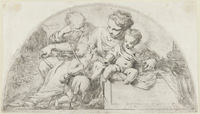 Sainte Famille avec le jeune Jean-Baptiste - Bartolomeo Biscaino