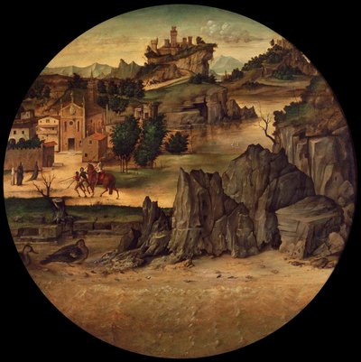 Paysage avec vue sur le château - Bartolomeo Montagna