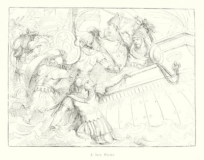 Combat naval - Bartolomeo Pinelli