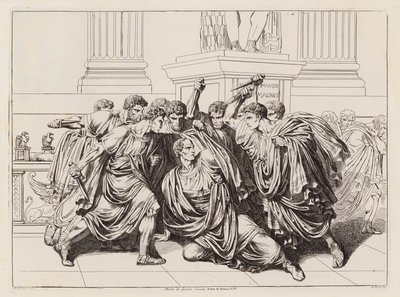 Assassinat de Jules César, 44 av. J.-C. (eau-forte) - Bartolomeo Pinelli