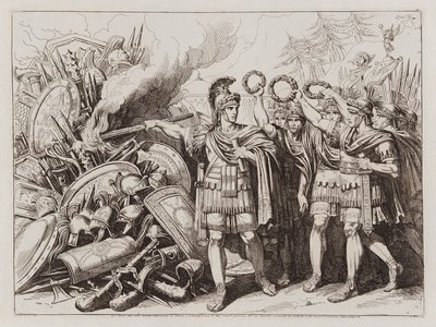 Gaius Marius brûlant les armes des Cimbri et des Teutones - Bartolomeo Pinelli