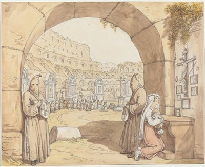 La Compagnia dei sacconi al Colosseo - Bartolomeo Pinelli