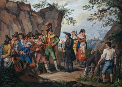 Négociations pour la reddition entre le brigand Gasparone et l
